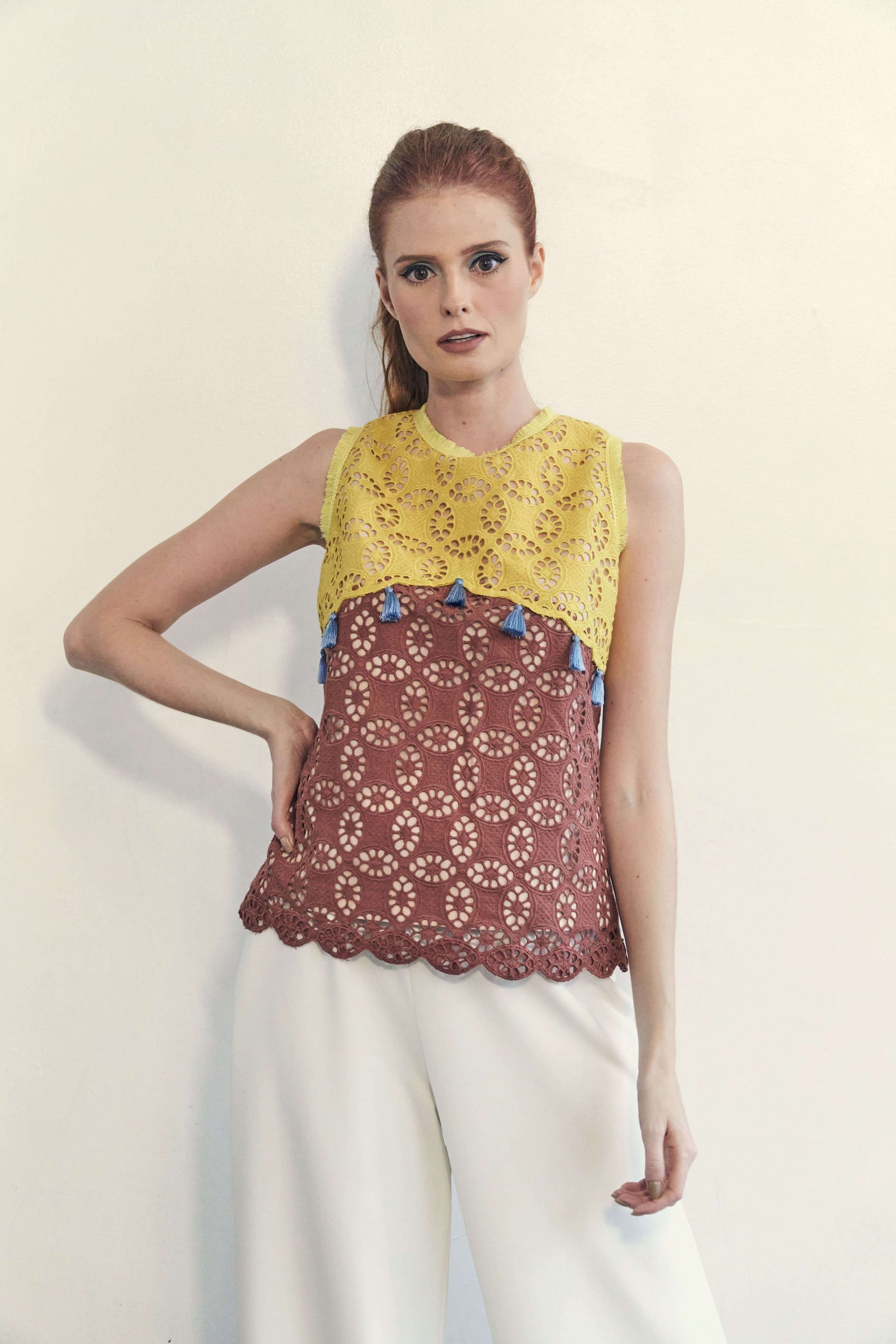 DEBBIECO1487 Auden in Yellow and Old Rose - Image 1
